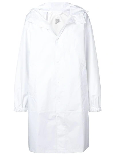 Shop Helmut Lang Oversized Hooded Coat - White