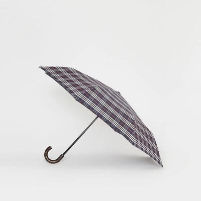 格纹折叠雨伞