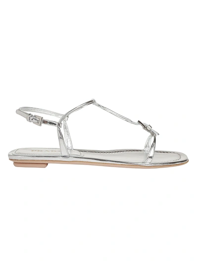 Shop Prada Sandal In Argento