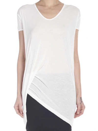Shop Rick Owens Hiked Tee T-shirt In White