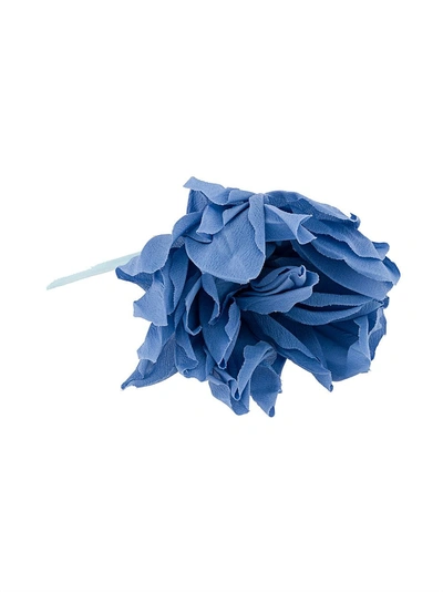 Shop Erika Cavallini Floral Brooch - Blue
