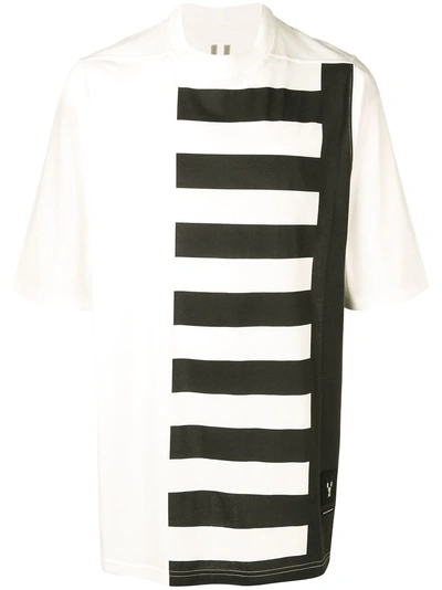 Shop Rick Owens Drkshdw Striped Panel T-shirt - White