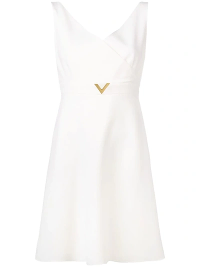 Shop Valentino V Hardware Dress - White