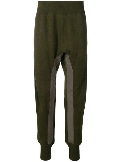 Shop Haider Ackermann Contrast Panel Drop-crotch Trousers - Green