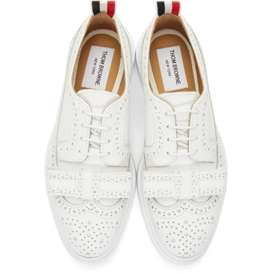 Shop Thom Browne White Classic Longwing Brogues In 100 White