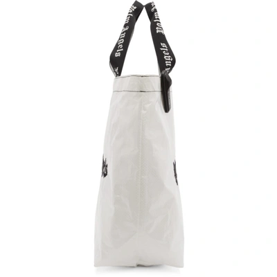 Shop Palm Angels White And Black Classic Tote In 0110whtblk