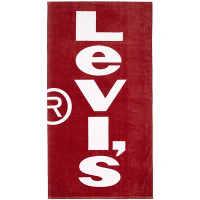 LEVIS 红色 AND 白色徽标毛巾