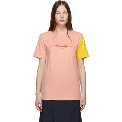 Shop Anton Belinskiy Pink And Yellow Signature T-shirt