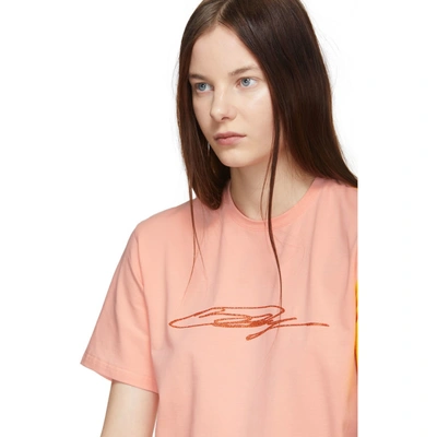 Shop Anton Belinskiy Pink And Yellow Signature T-shirt