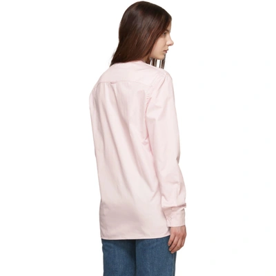 Shop Anton Belinskiy Pink Embroidered Logo Shirt