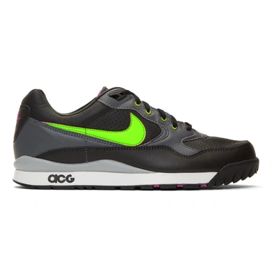 Shop Nike Acg Black And Green Air Wildwood Sneakers In 002blkegrnh