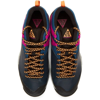 Shop Nike Acg Navy Acg Okwahn Ii Sneakers In 400 Obsidia