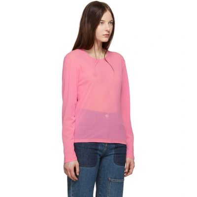 Shop Anton Belinskiy Pink Mesh Long Sleeve T-shirt