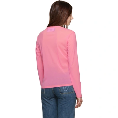 Shop Anton Belinskiy Pink Mesh Long Sleeve T-shirt