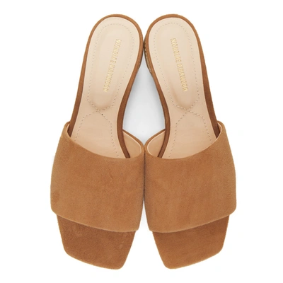 Shop Nicholas Kirkwood Tan Suede Casati Pearl Slides In M26 Ochre