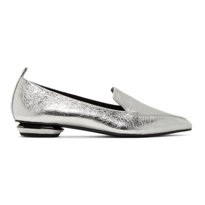 Shop Nicholas Kirkwood Black Foil Beya Loafers