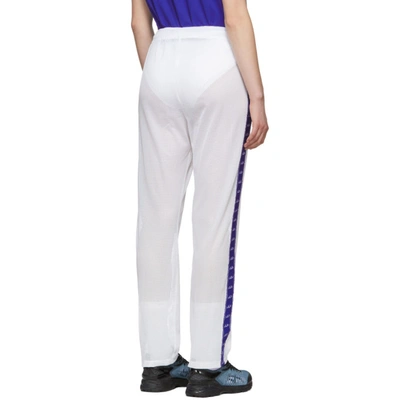 Shop Anton Belinskiy White Mesh Logo Tape Lounge Pants