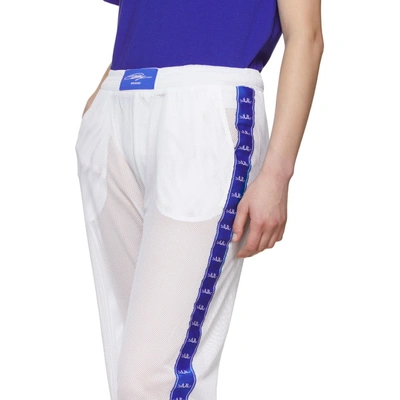 Shop Anton Belinskiy White Mesh Logo Tape Lounge Pants