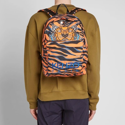 Shop Kenzo Tiger Print Backpack In Red