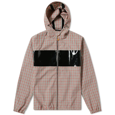 Shop Helmut Lang Logo Checked Windbreaker Jacket In Orange