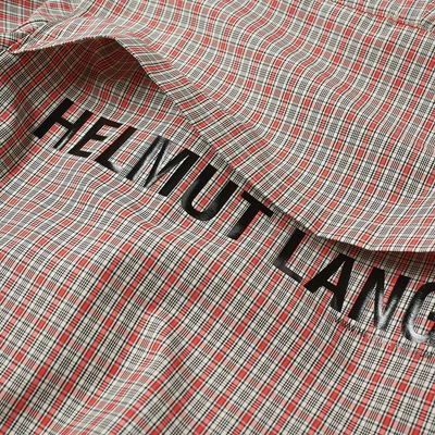 Shop Helmut Lang Logo Checked Windbreaker Jacket In Orange
