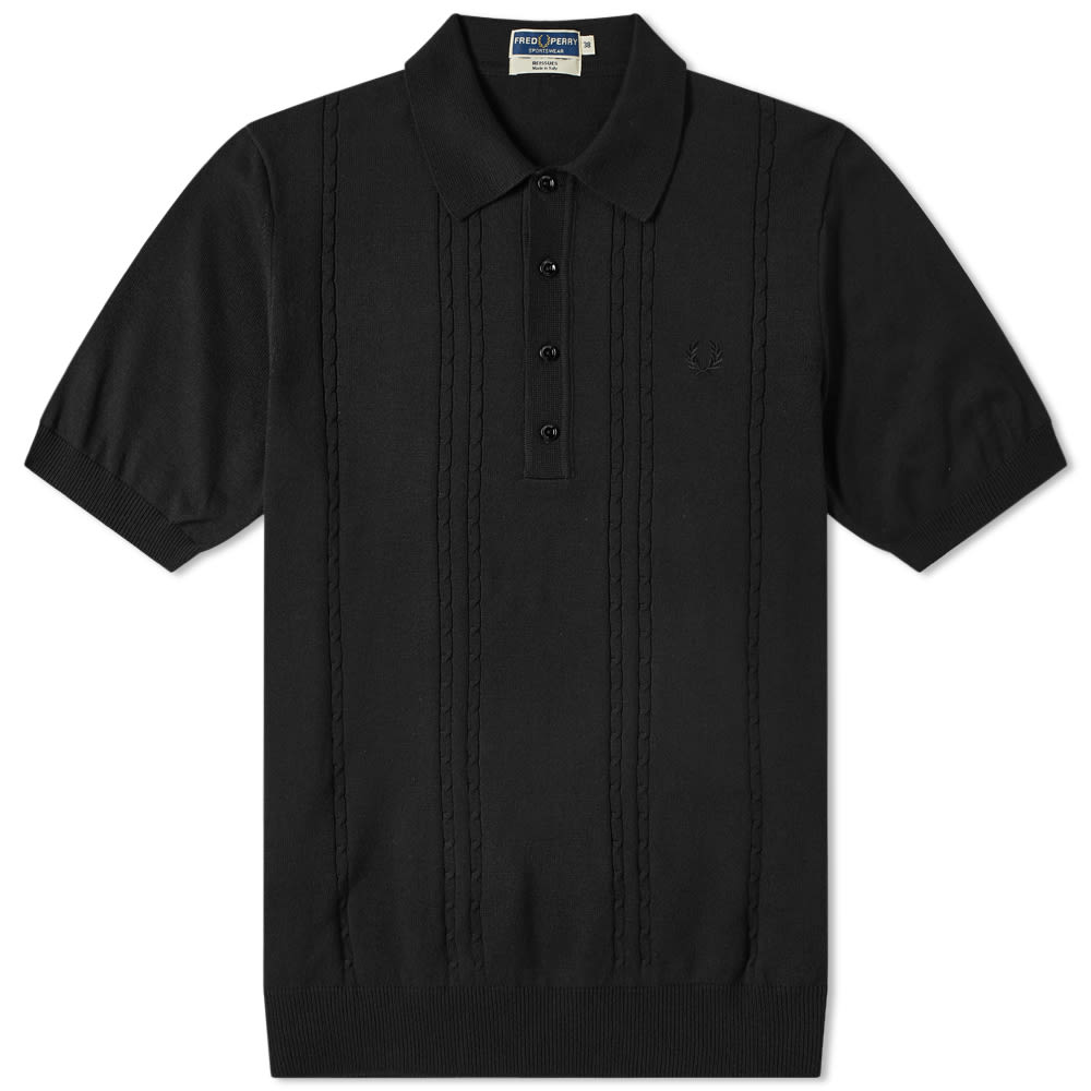 Fred Perry Reissues Cable Knit Polo In Black | ModeSens