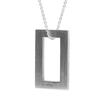 Shop Le Gramme Medium Rectangle Pendant Necklace In Silver