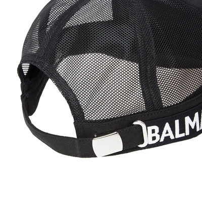 Shop Balmain Branded Taping Cap In Black