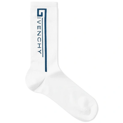 Shop Givenchy Jacquard Logo Sport Sock In White