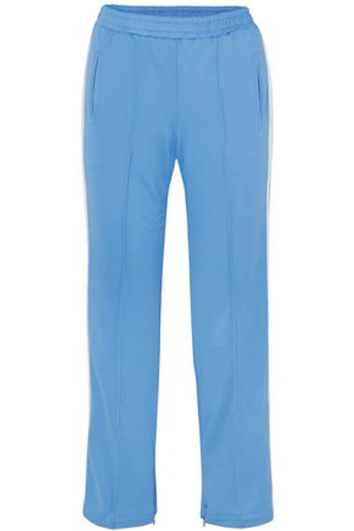 Shop Ganni Piqué Track Pants In Azure