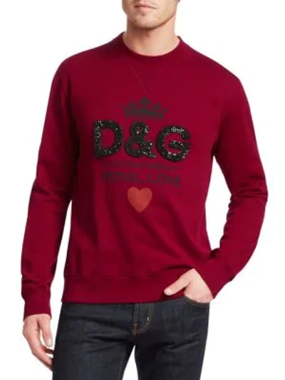Shop Dolce & Gabbana D&g Royal Love Crewneck Sweatshirt In Red