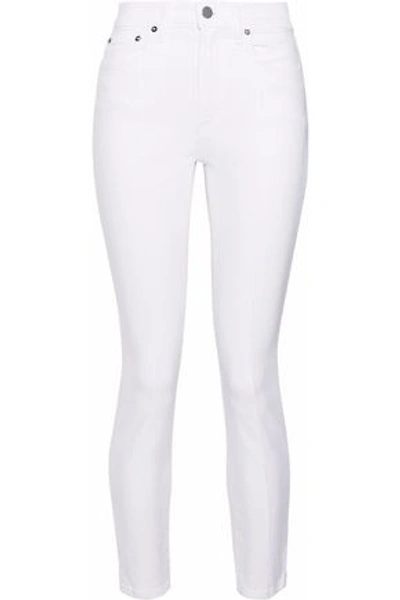 Shop Alice And Olivia Good Cropped High-rise Skinny Jeans In White