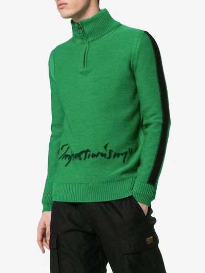 Shop Off-white Pullover Mit Stehkragen In Green