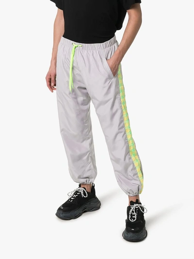 Shop Duo Neon Panel Sweatpants In Grey