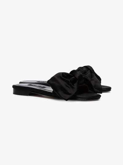 Newbark Black Eva Satin Slides In Black
