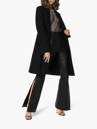 Shop Helmut Lang Essential Crombie Wool Coat In Black