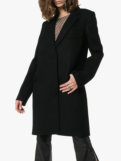 Shop Helmut Lang Essential Crombie Wool Coat In Black