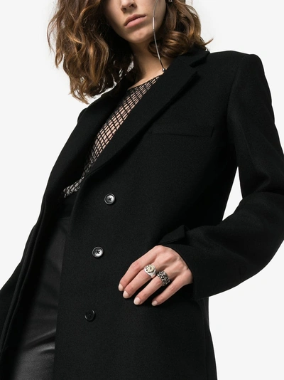 Shop Helmut Lang Essential Crombie Wool Coat In Black