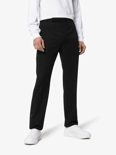 Shop Saint Laurent Tailored Tuxedo Trousers In 1000 Black