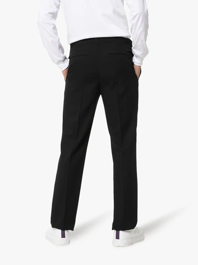 Shop Saint Laurent Tailored Tuxedo Trousers In 1000 Black