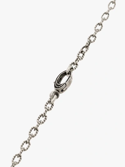 Shop Gucci Silver Plated Square G Cross Necklace In Metallic