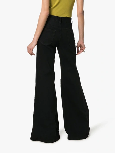 Shop Matthew Adams Dolan High Rise Wide Bootleg Jeans In Black