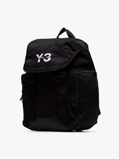 Shop Y-3 Black Mobility Logo Print Backpack
