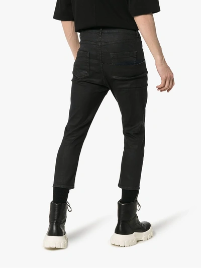 Shop Rick Owens Drkshdw Patch Cropped Jeans In 99100 Black
