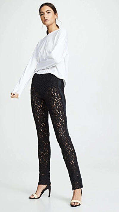 Helmut Lang Lace Leggings In Black ModeSens