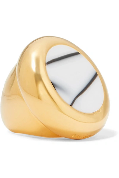 Shop Balenciaga Gold-tone And Resin Ring
