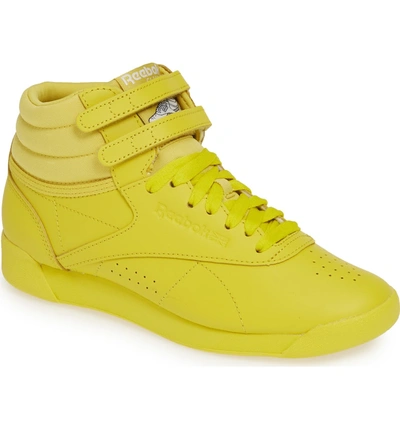 Reebok Freestyle Hi Sneaker In Lemon Pepper/ White/ Lilac Fog | ModeSens