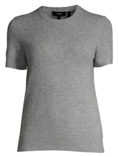 Shop Theory Basic Cashmere Tee In Flint Grey