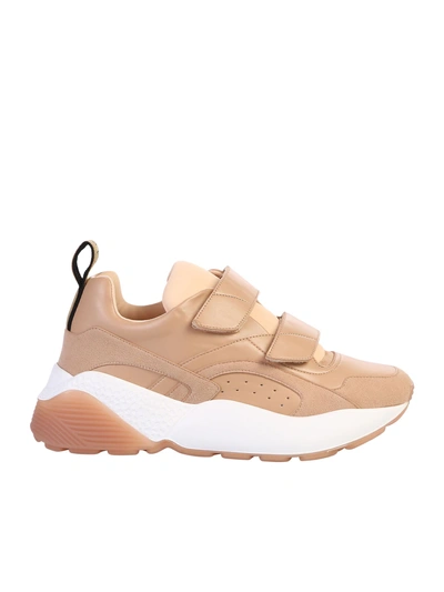 Shop Stella Mccartney Velcro Strap Sneakers In Beige