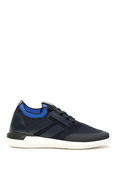Shop Tod's No Code 02 Sneakers In Black Bluette (blue)
